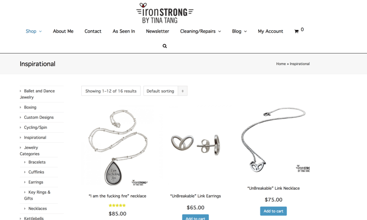 Buy a gift for the fitness lover from Iron Strong Jewelry